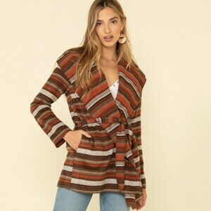 Cripple Creek Orange Striped Blanket Wrap Jacket | Never Worn | Medium